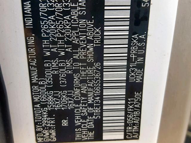 Used 2006 Toyota Tundra Back Glass Regulator