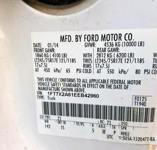 Used 2014 Ford F-250 Super Duty Front Door Switch LH CC3Z14529AA