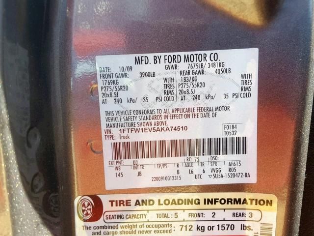 Used 2010 Ford F-150 Chassis Control Module AL3Z2C006AB