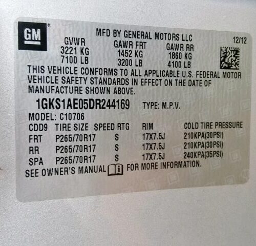 Used 2013 GMC Yukon Keys / Latches / Locks RH