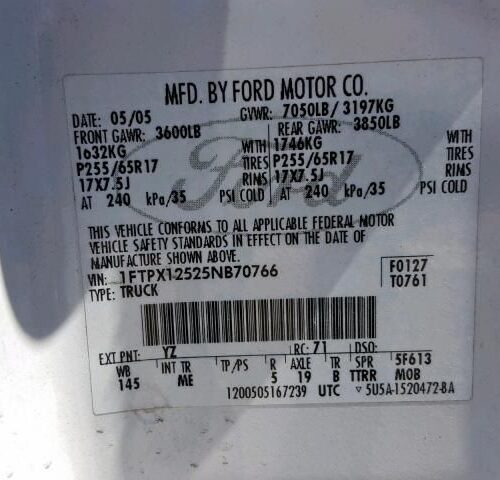 Used 2005 Ford F-150 Keys / Latches / Locks LH