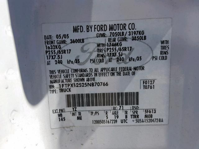 Used 2005 Ford F-150 Keys / Latches / Locks LH