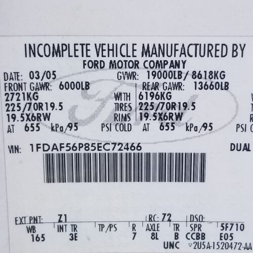 9H7985_1 Used 2005 Ford F-550 Super Duty Side View Mirror RH