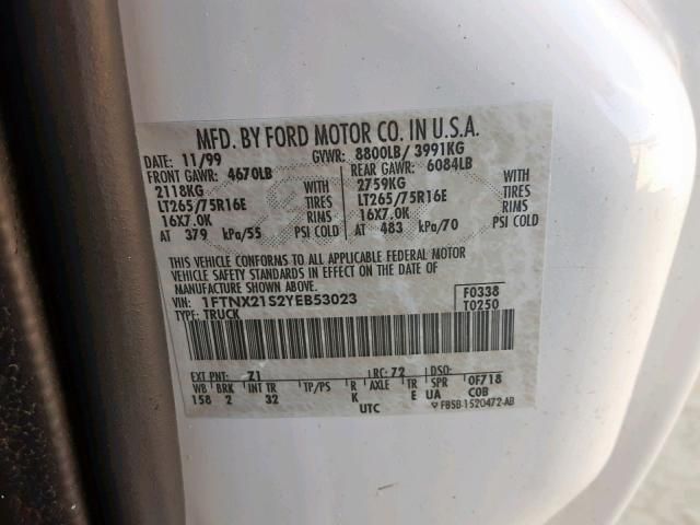 9I8004_5 Used 2000 Ford F-250 Super Duty Fan Clutch