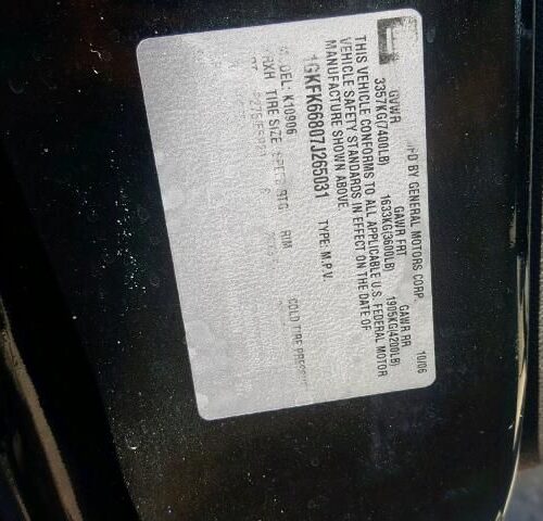 9J8013_10 Used 2007 GMC Yukon XL 1500 Transmission Assembly