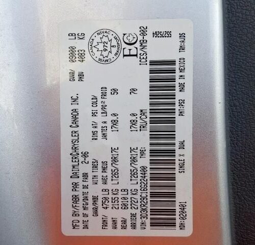 9K8044_7 Used 2006 Dodge Ram 2500 Coolant Reservoir