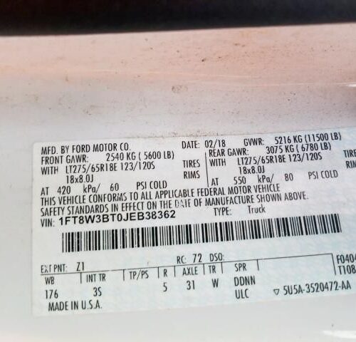 Used 2018 Ford F-350 Super Duty Front Door Switch LH JC3Z14529CA