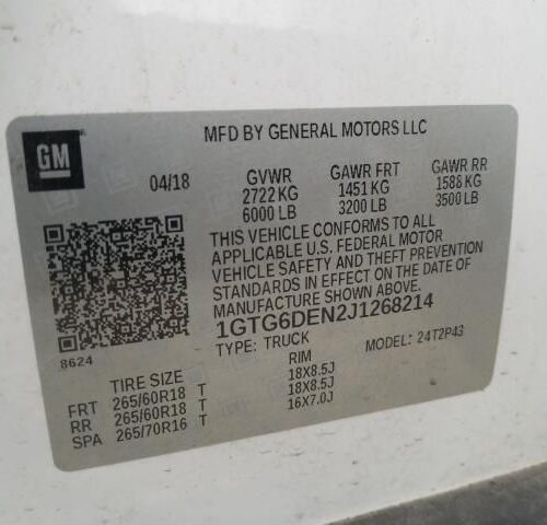 D8095_2 Used 2018 GMC Canyon Door Handle Exterior LH