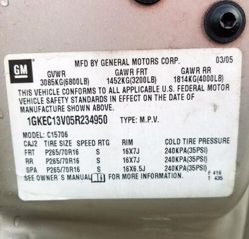 Used 2005 GMC Yukon Door Handle Exterior RH