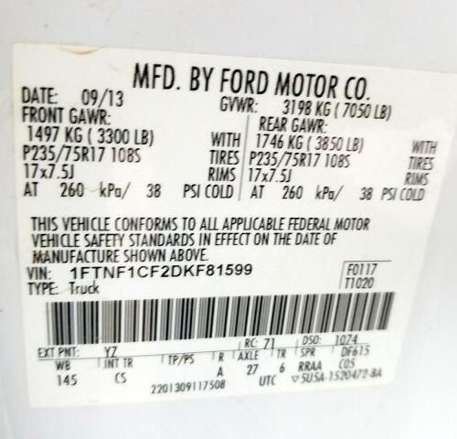 Used 2013 Ford F-150 Door Handle Exterior RH