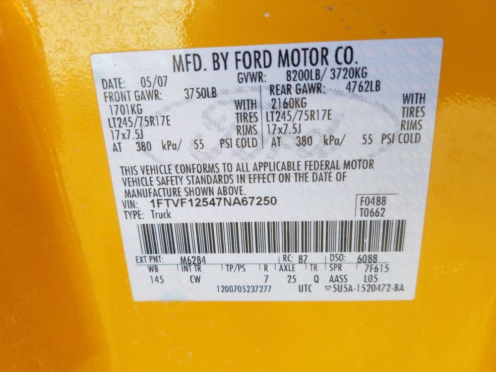 L8169_10 Used 2007 Ford F-150 Take-Off Bed